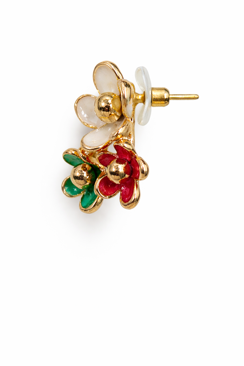 Tricolor Blossom Stud Earring