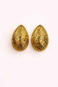Golden Filigree Teardrop Studs