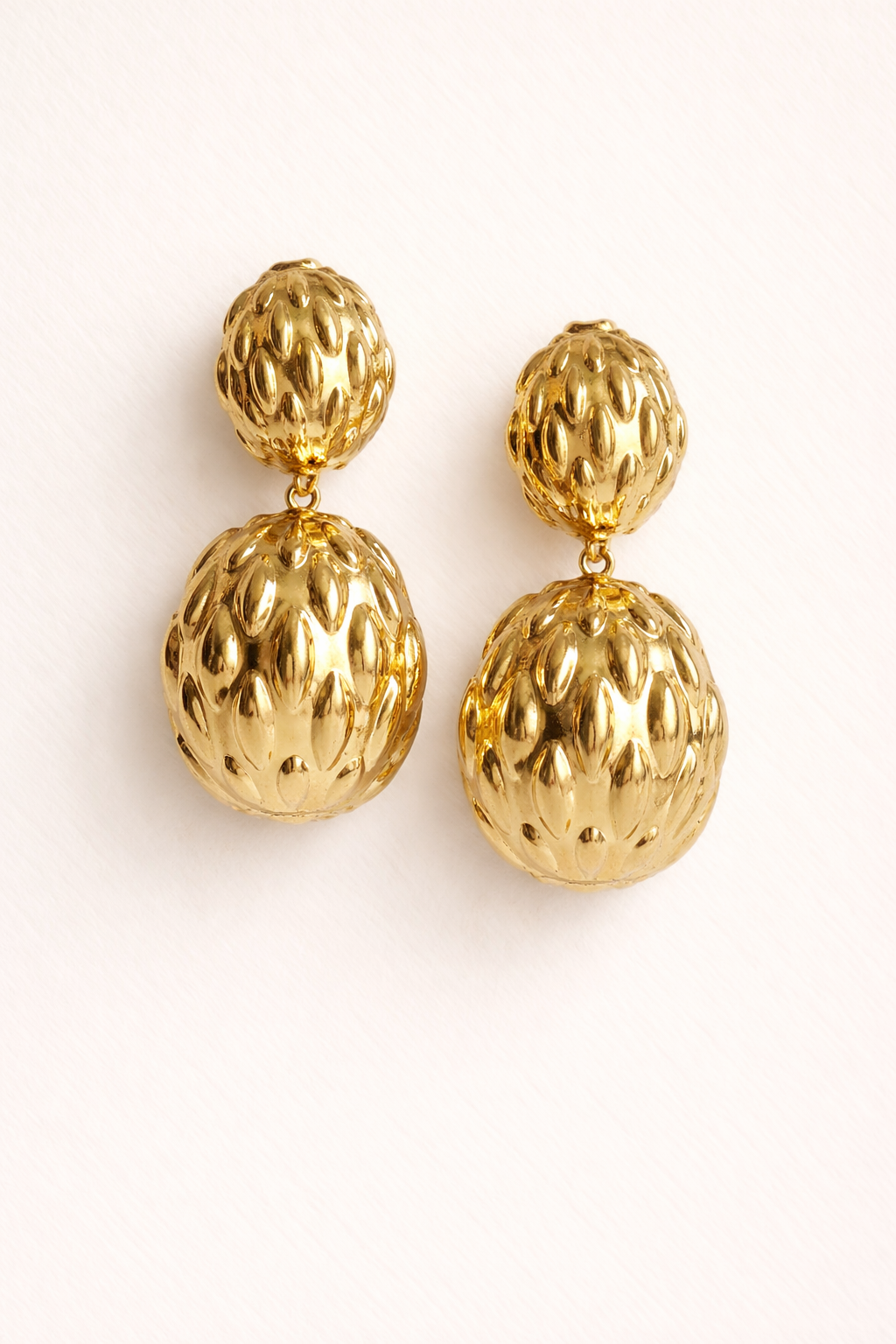 Golden Pinecone Drop Earrings