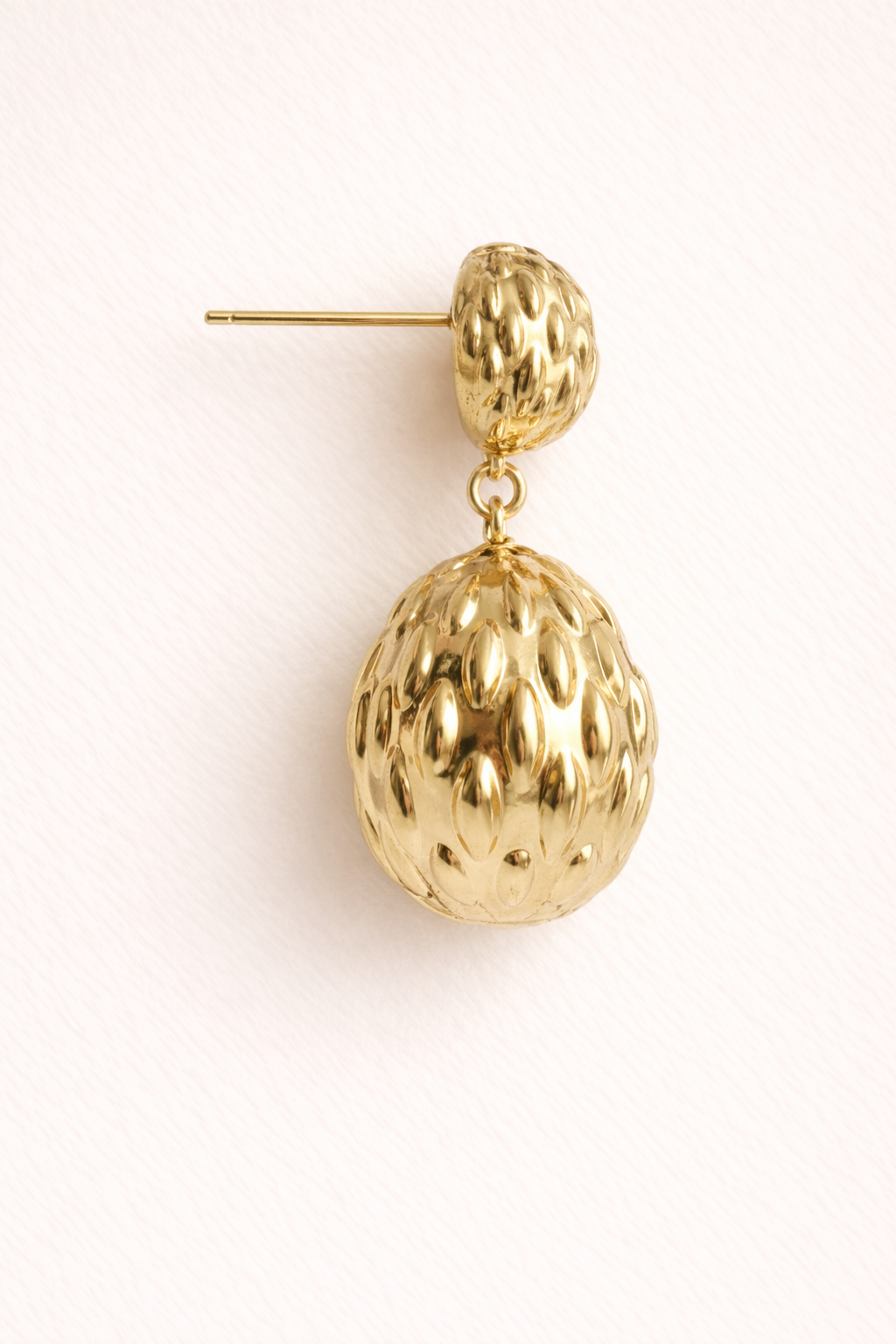 Golden Pinecone Drop Earrings