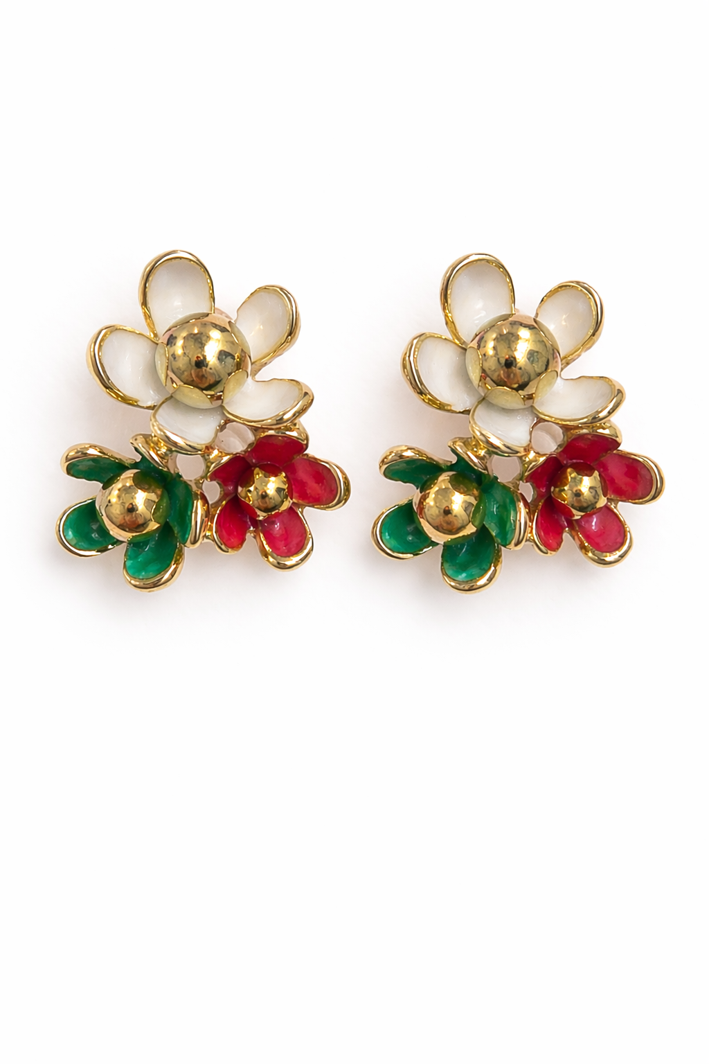 Tricolor Blossom Stud Earring