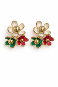 Tricolor Blossom Stud Earring