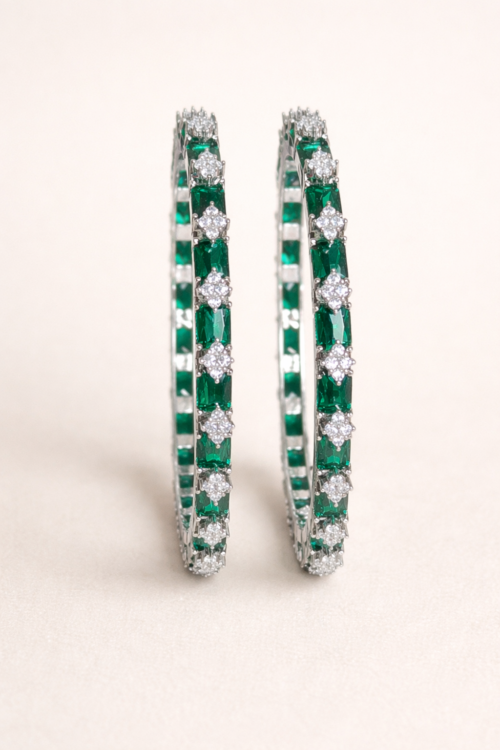 Emerald Green Radiance Eternity Bangles