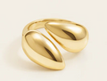 Golden Embrace Teardrop Ring
