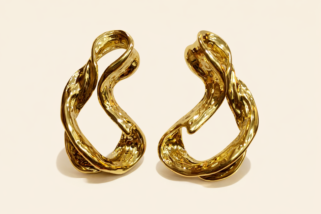 Golden Flow Twist Studs