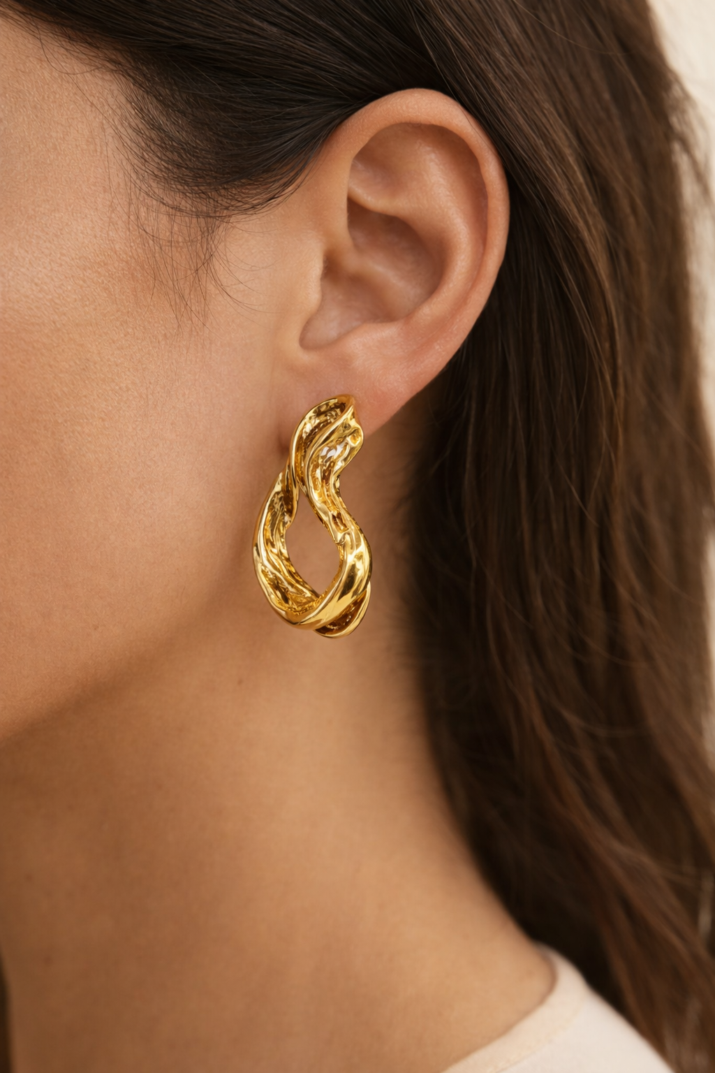 Golden Flow Twist Studs