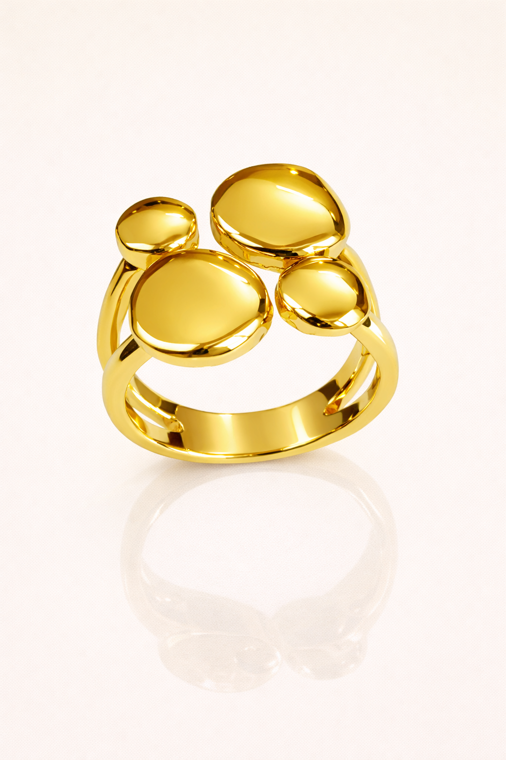 Golden Pebble Harmony Ring