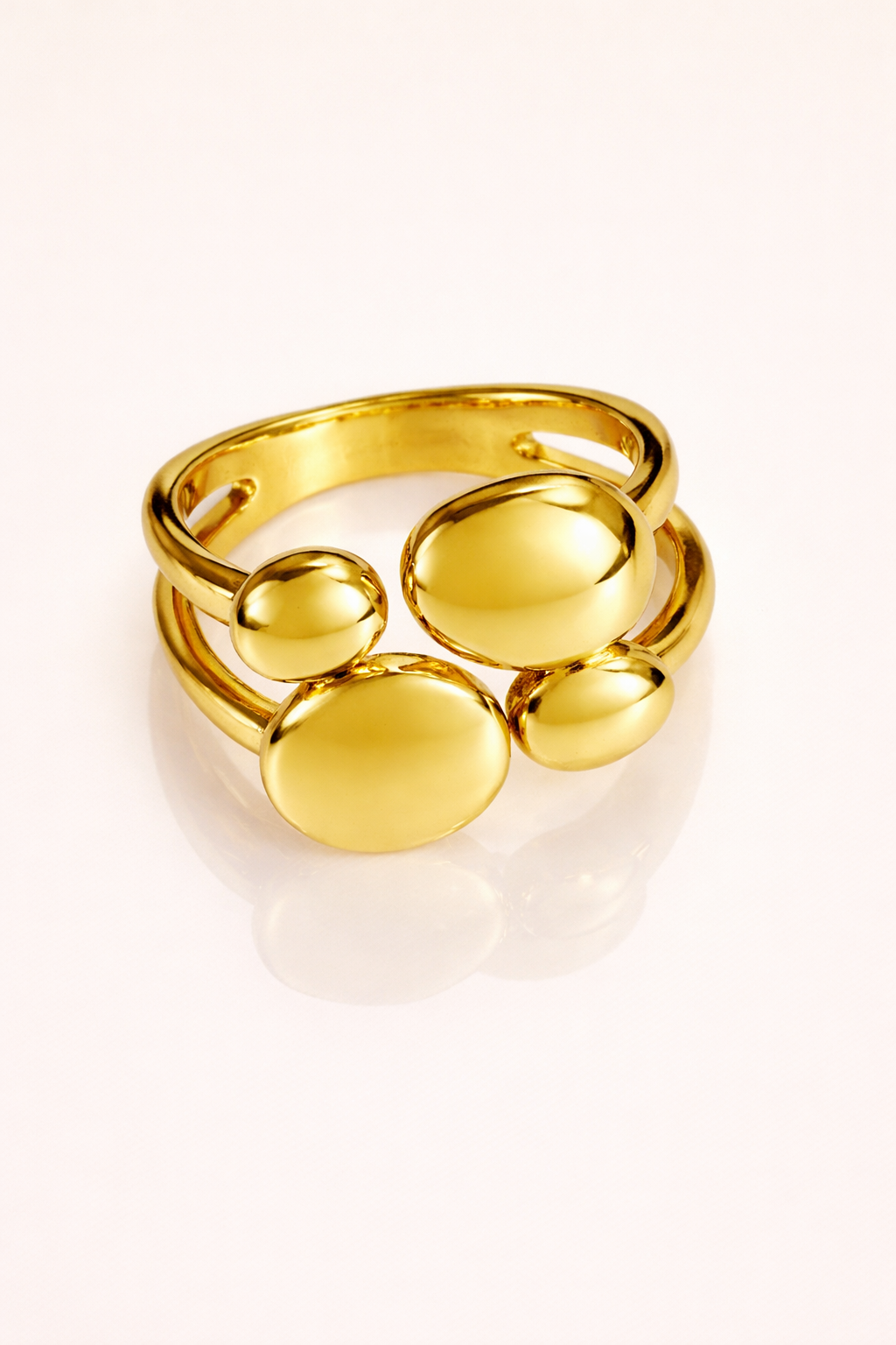 Golden Pebble Harmony Ring