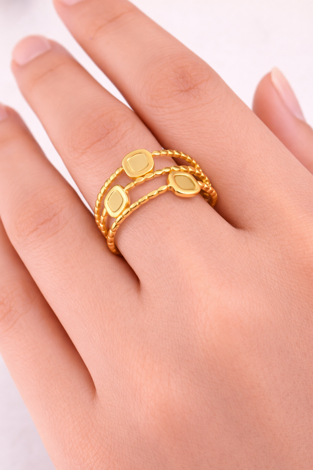 Golden Trio Harmony Ring