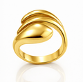 Golden Wave Crest Ring