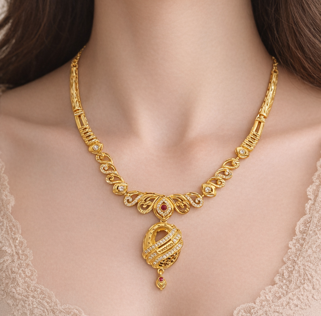 Swarna Ruby Elegance Necklace