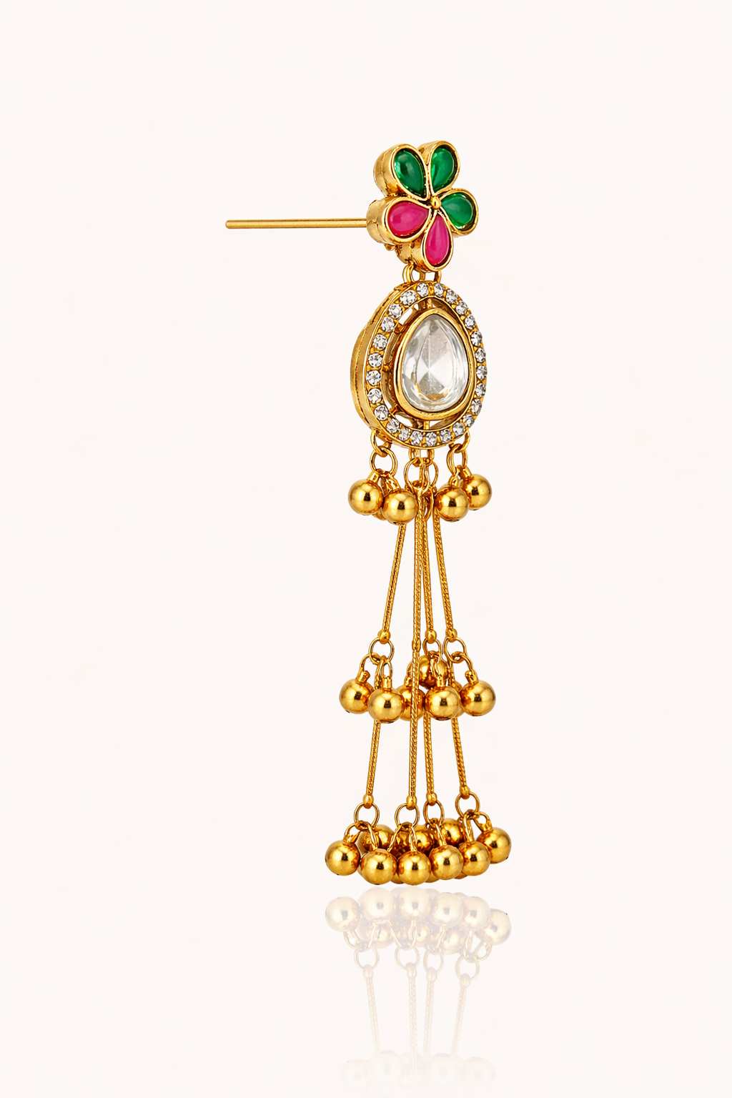 Kashmiri Gul-Noor Shoulder-Length Earrings