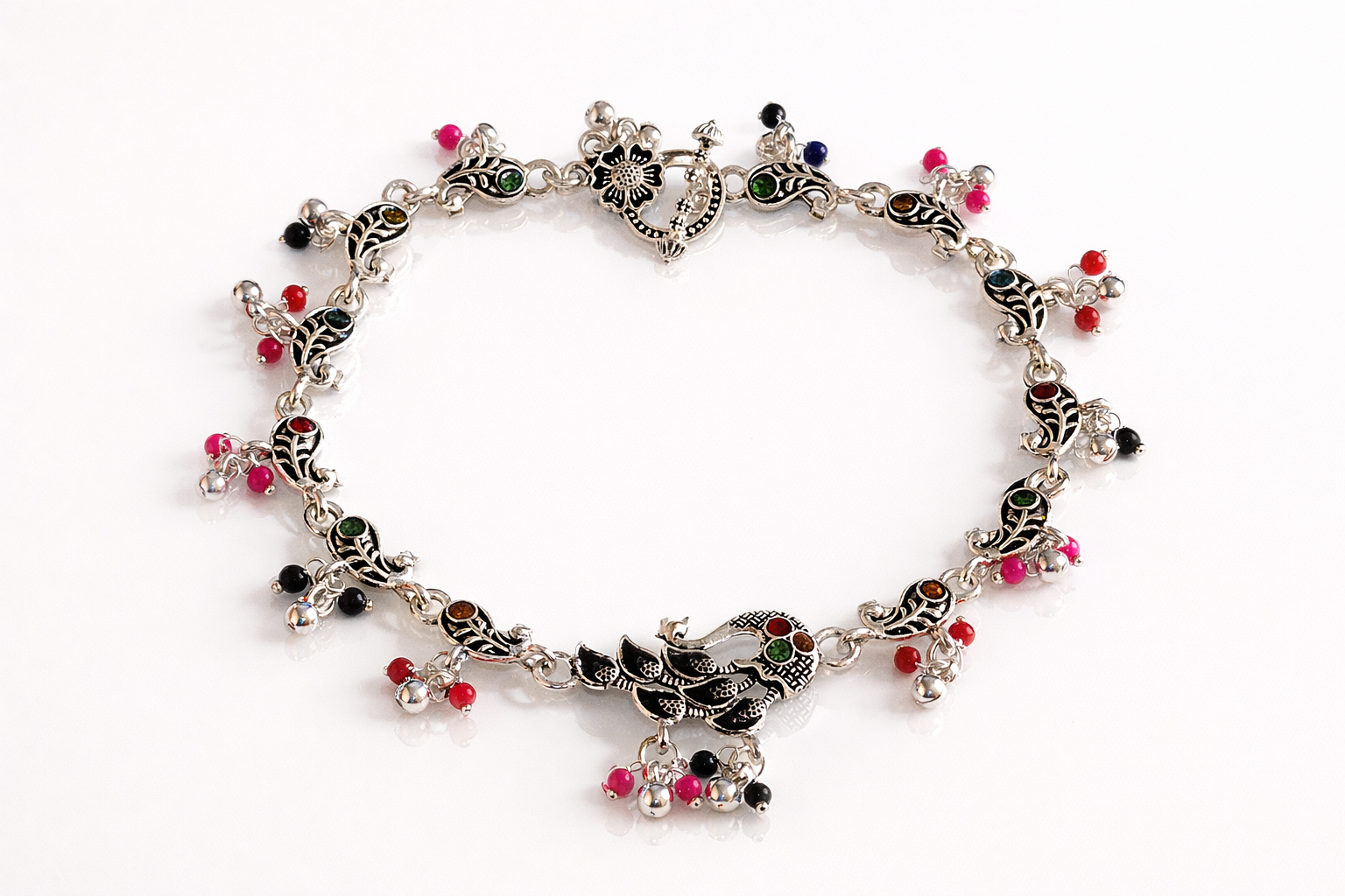 Mayura Silver Charm Anklet