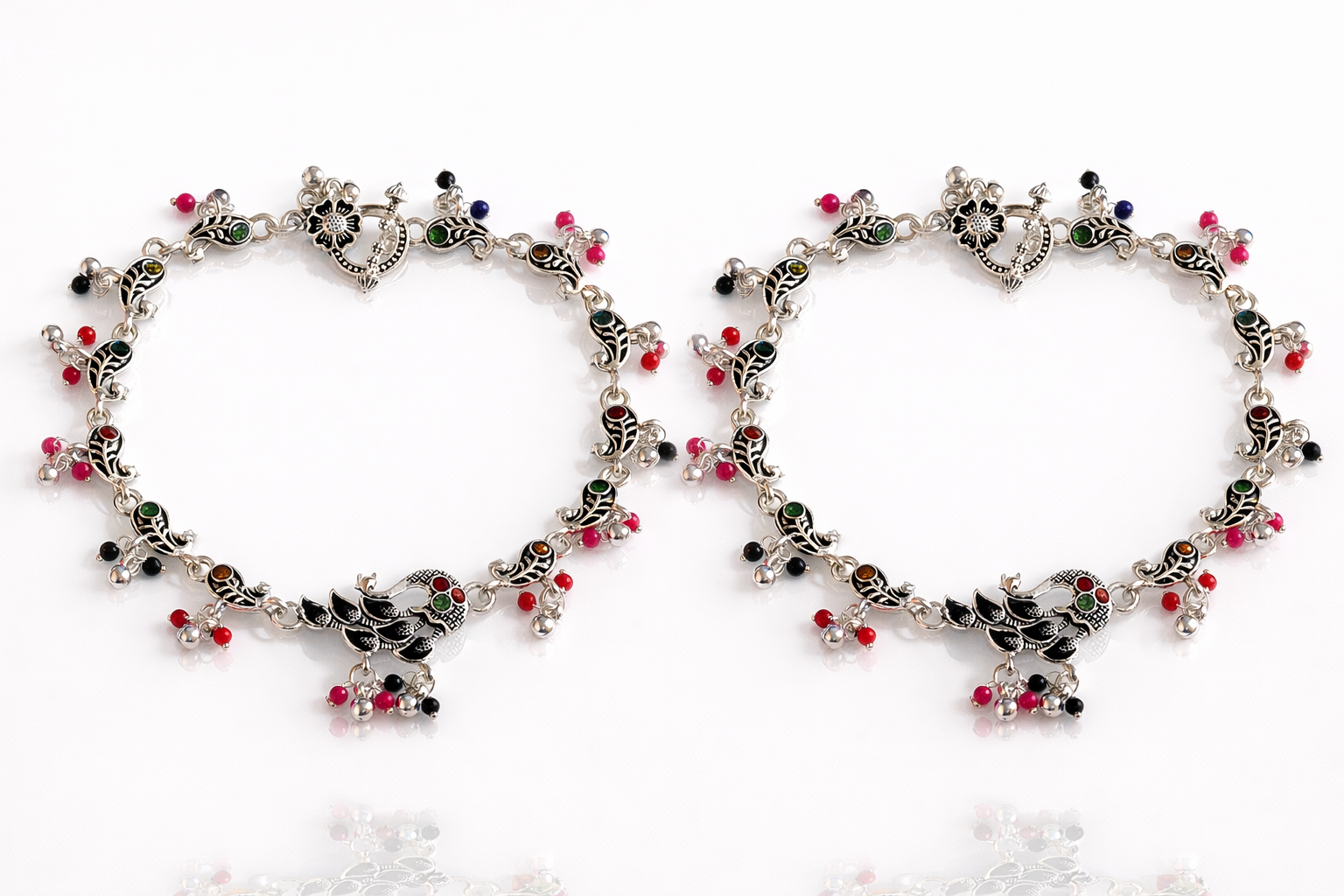 Mayura Silver Charm Anklet