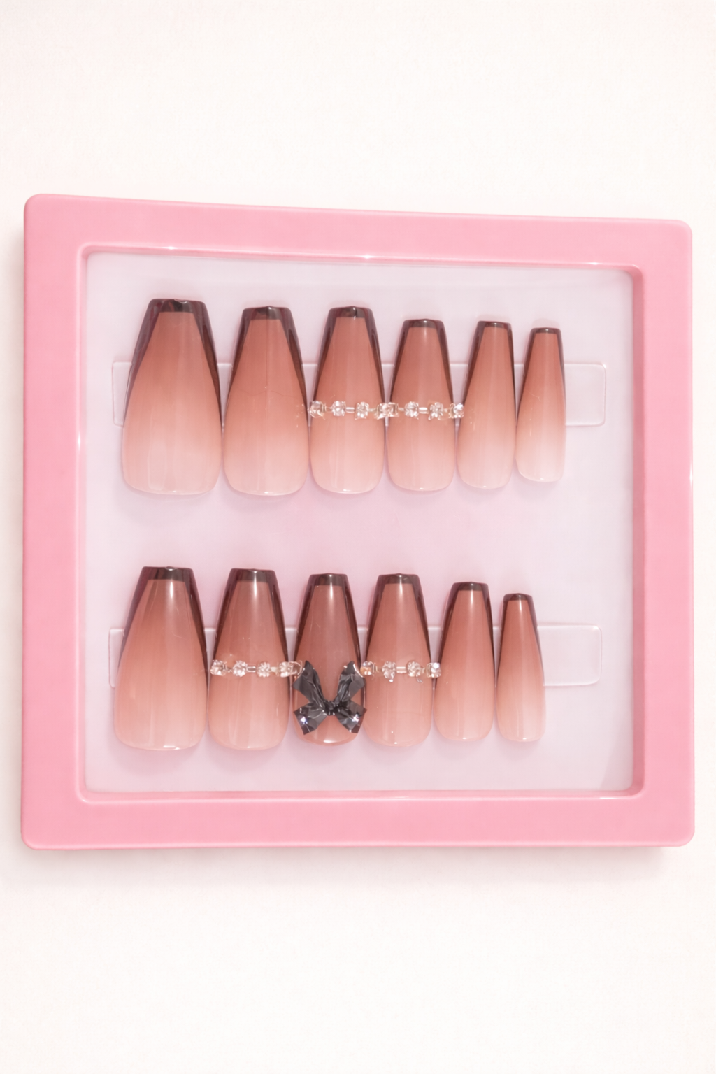 Mocha Luxe Crystal Tips