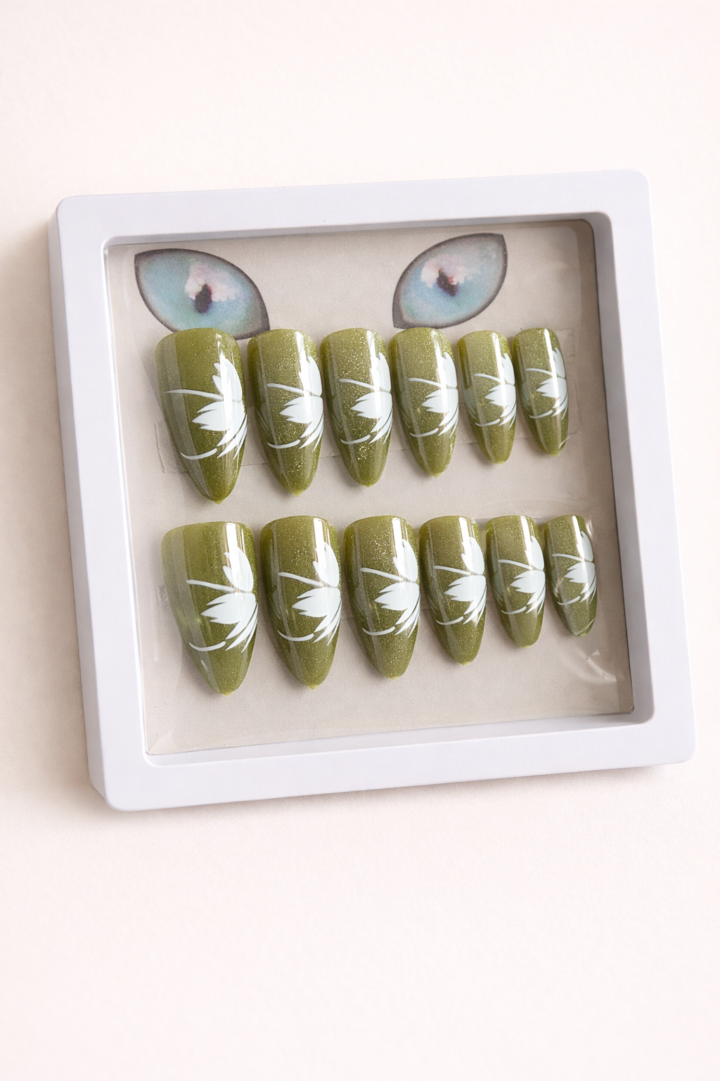 Olive Blossom Elegance Nails