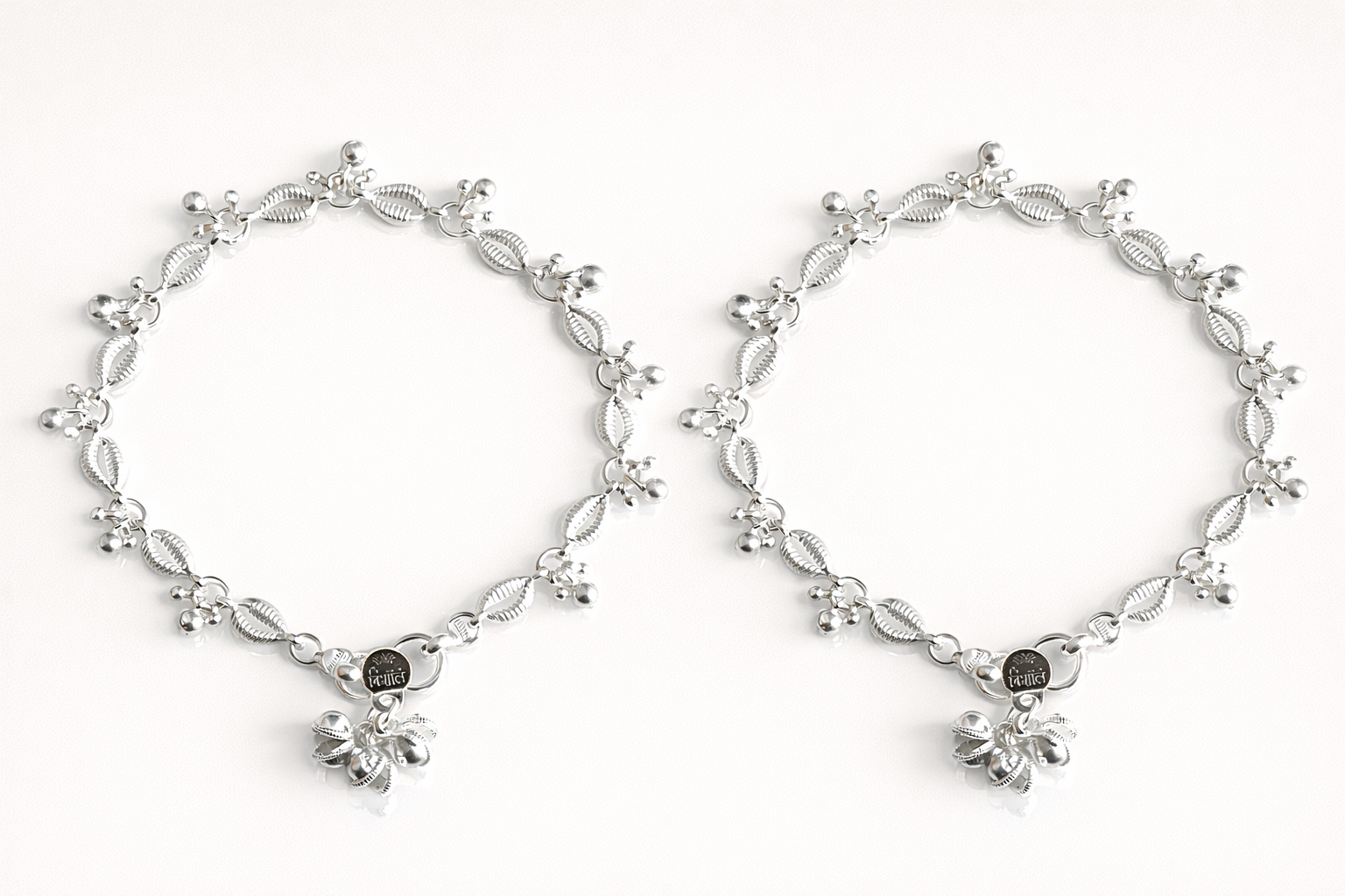 Silver Bloom Charm Anklet