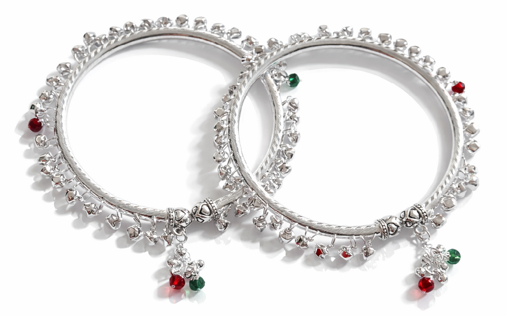 Silver Whisper Charm Anklet