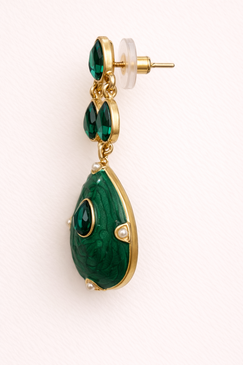Emerald Aura Malachite Drop Earrings